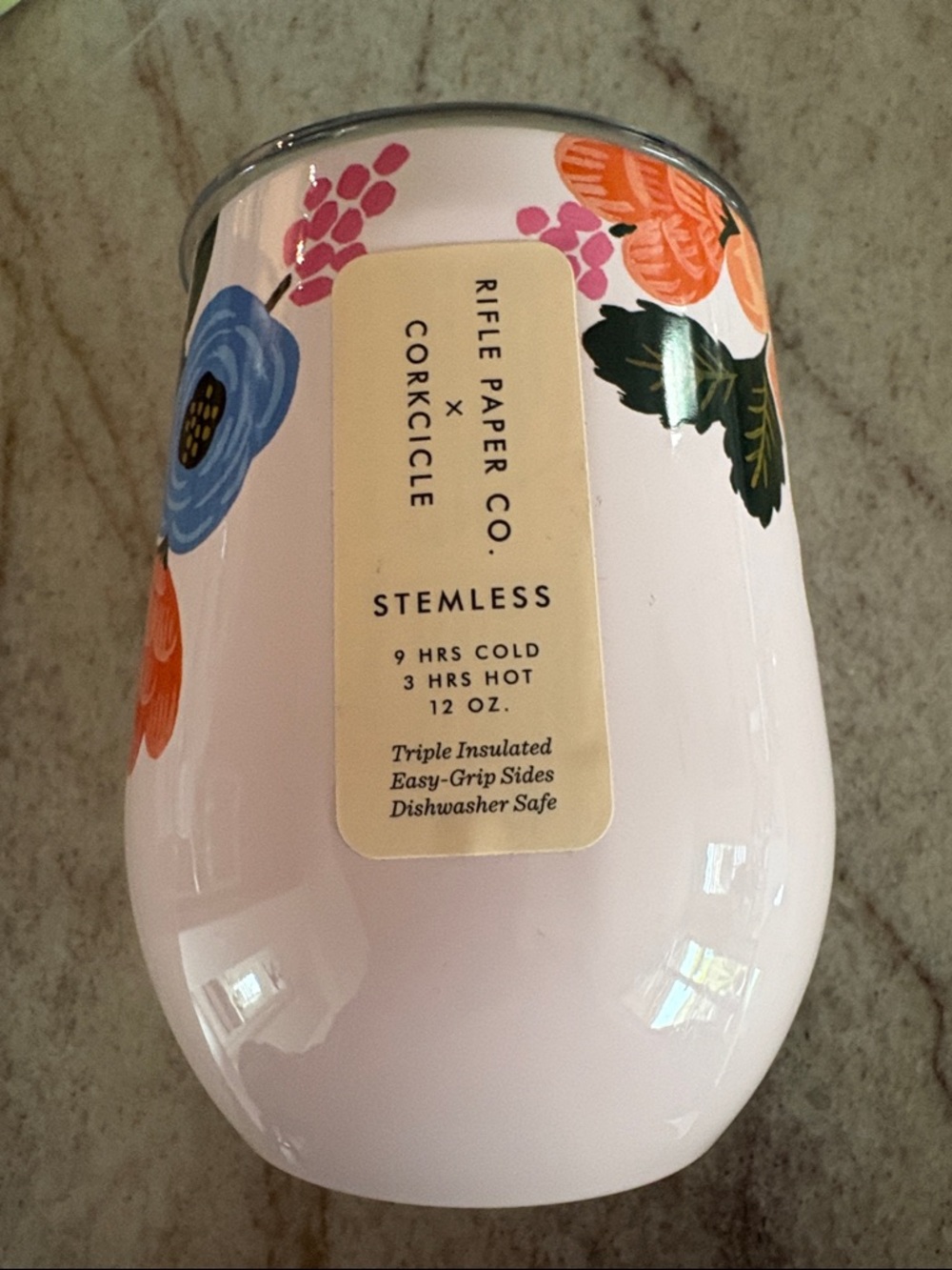 Rifle Paper Co. Floral Pink Stemless Tumbler